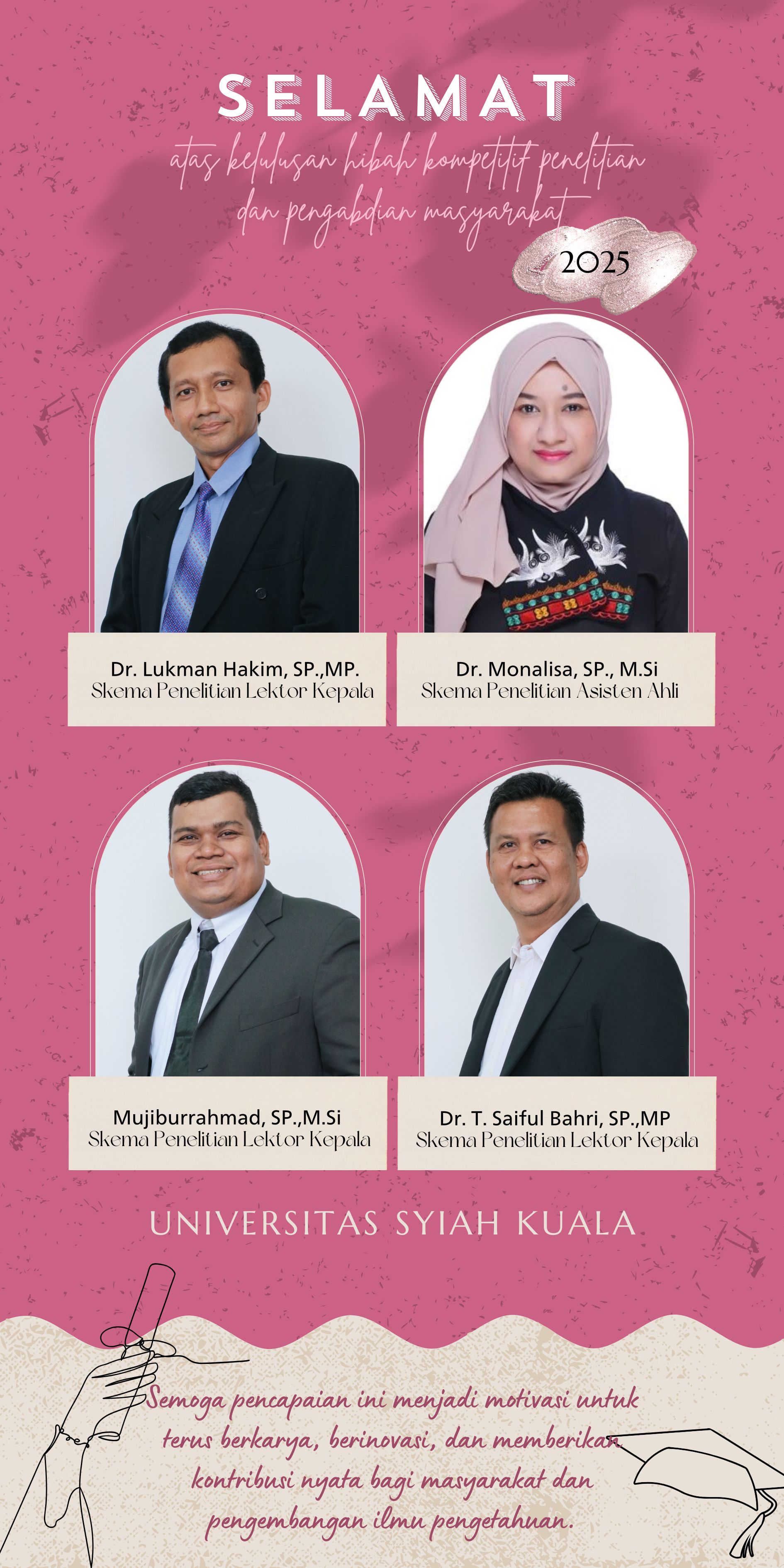 Merah muda estetik cantik ucapan selamat wisuda kelulusan spanduk